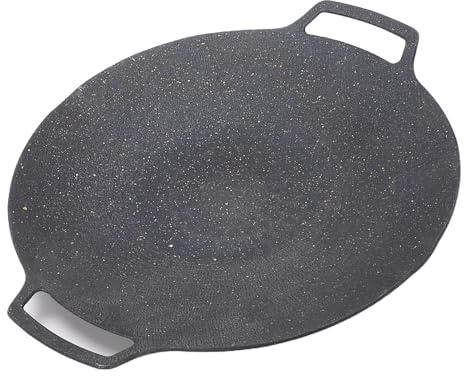ZDAGELD Plaque de Cuisson Ronde pour Barbecue avec Revêtement Antiadhésif, Plaque de Cuisson Portable en Alliage D'aluminium pour le Camping en Plein Air, Compatible avec les Tabl