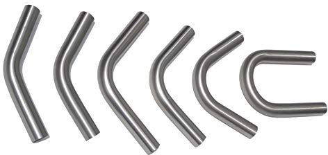 Edelstahlrohrbogen Ø 30x2mm Geländer Schweißbogen Rund Rohr geschliffen Korn 240, Abmessung:180° - Ø 30x2mm