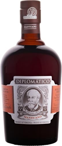 Diplomático Rhum Ambré Mantuano Rhum Vénézuelien 40% Vol. 70cl - Spiritueux aux Notes de Fruits Secs, Bois et Vanille - A deguster pur ou en cocktail