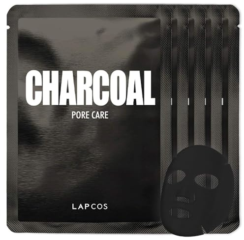 LAPCOS K Beauty Charcoal Sheet - Pore Refining Face Mask (Pack of 5)