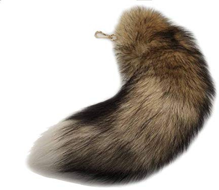 generisch Tierschwanz Anhänger etwa 43cm Fell Schwanz Keychain Extra Groß Schlüsselring Tasche Zusätze Auto Schlüsselketten Anhänger Weich Flaumig Dicht Dekoration Ursprüngliche Natürliche Farben