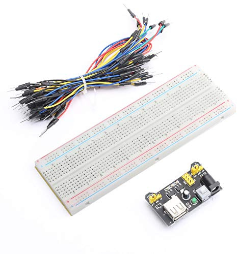 DEVMO 400/830 MB102 Point Breadboard 1660 Power Supply Module Tie Points Solderless Jumper Cables Jump Wire Compatible with Ar-duino