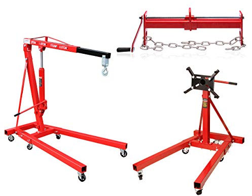 otgerlensker products Motorständer Motorhalter 900 KG + 2 t Motorkran 2000 kg + Balancierer Motorheber 450 KG