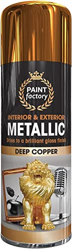 AHS Mettalic Copper Spray Paint 400ML - Interior & Exterior Spray Paints - Brilliant Gloss Finish - For Metal, Plastic, Wood, Glass & Ceramic - Deep Copper Paint - Multipurpose Aerosol Spray - 400ML