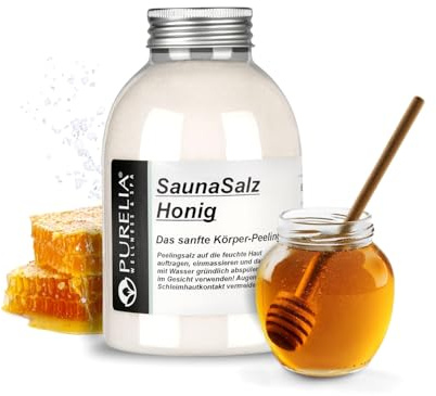 PURELIA Sauna Salz Honig 650g Peelingsalz Sauna Salz Peeling Körperpeeling