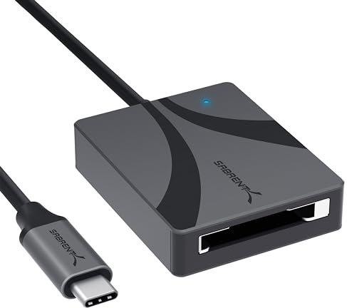 SABRENT Lettore di schede CFexpress di tipo B, USB tipo C 3.2x2 a CF express, trasferimento dati superveloce da 950 MBps, lettori esterni, adattatore per schede CFexpress per fotografi (CR-CFXB)
