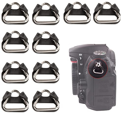 10 Pezzi Camera Strap Gancio Anello Triangolare Tracolla Fotocamera Cinghia Macchina Fotografica Gancio Triangolare Forma Triangolare in Acciaio Inox