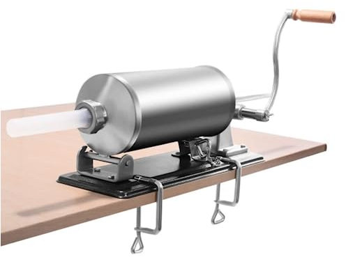 3L Manuelle Wurst Wurstfüller Wurstfüller manuell Wurstmaschine aus Edelstahl Wurstfüllmaschine inkl 4 Füllrohre Wurstpresse Wurstspritze