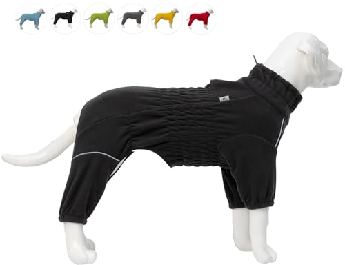 Winddichte Hundejacke für kleine, mittelgroße und große Hunde, 4 Beine, Fleece, Wintermantel, Reißverschluss, Hunde-Outdoor-Jacke, Schwarz, Größe XL