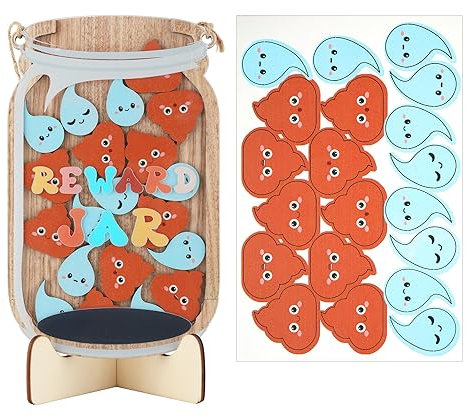 Belohnungsglas für Kleinkinder, Belohnungsglas für Kinder aus Holz Belohnungen für Kinder Belohnungstabelle für Die Klassenzimmerdekoration Werkzeug zum Verantwortungsmanagement