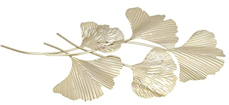 Fauitay Metall-Wanddekoration, Metall-Wanddekoration, Eisen, Simulierte 3D-Ginkgoblätter, Hängende Wandskulptur Wohnzimmer, Büro