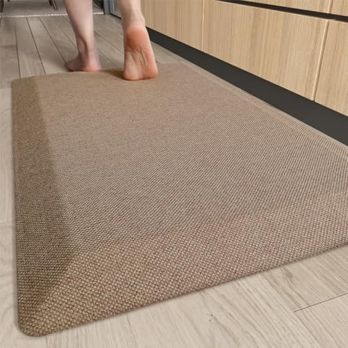 COLOR&GEOMETRY Extra dick 2,3cm Anti-Ermüdungsmatte – 51x122 cm, Khaki | Ergonomische Komfort Stehmatte für Stehpult, Büro & Küche, Rutschfeste Küchenteppich, Extra weich gepolstert