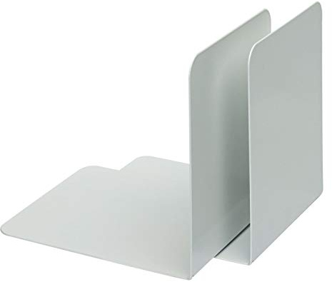 Papiertiger Buchstützen aus pulverbeschichtetem Metall (Weiß, 3 Paar | 125 x 140 x 140)