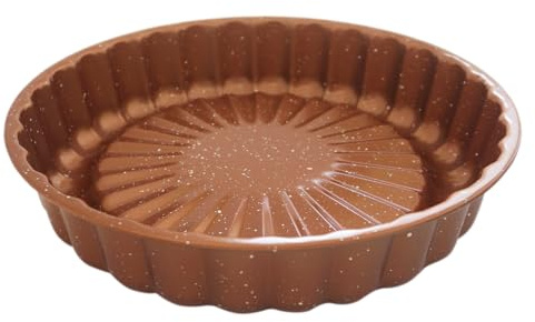 LoveDeal Charlotte Cake Pan 10 Inch, Flower Shaped Charlotte Mold Pan, Carboon Steel Round Cake Molds for Baking, Nonstick Special Bakeware - Gold