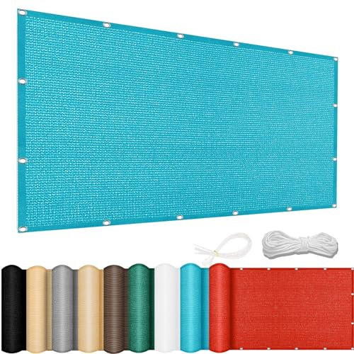 Sonnensegel Nach Maß mit Ösen 30 x 750 cm, Windschutz Reißfest Wetterfest, Sonnensegel Quadratisch Zeltplane, Sun Segel Sonnensegel, für Balkon Garten, Himmelblau