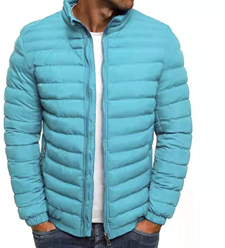 UHouse Winterjacke Herren Steppjacke ohne Kapuze Leichte Daunenjacke Wandern Übergangsjacke Herbst Winter Jacke Bequeme Softshelljacke Outdoor Puffer Jacken Einfarbig Baumwolle Bomberjacke