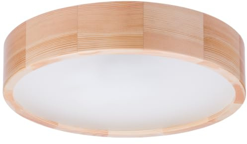 STOLARNIA PIKA Deckenleuchte Holz - Rund Modern Holzlampe 2xE27 (37 cm) - Deckenlampe Naturkiefer - Natur Lampe für Schlafzimmer, Wohnzimmer, Flur, Küche - Stilvolles Design Kiefernholz - LEJA 40 cm