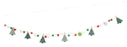 Sharplace Wimpelkette Girlande Flagge Weihnachtsbanner Pompom Filz Ball Weihnachten Hängende Verzierung für Haus Kamin Party Supplies Dekor, Kleiner Weihnachtsbaum