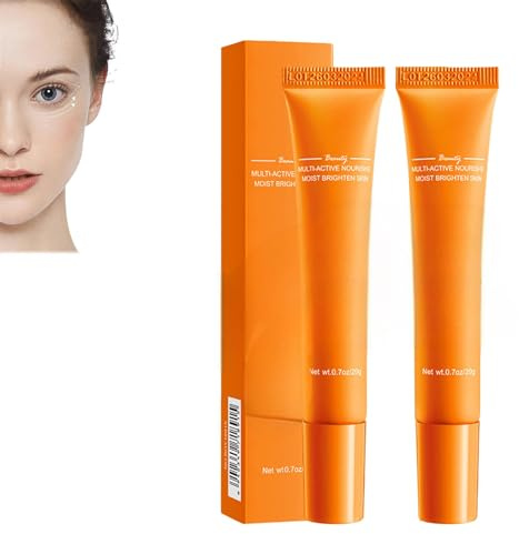 Sérum pour les Yeux à la Vitamine C, Crème Pour les Yeux Contre les Rides et Les Cernes, Huile D'orange et Extrait D'ananas, Crème Contour des Yeux Anti-âge 20g*2 eyecream2-3
