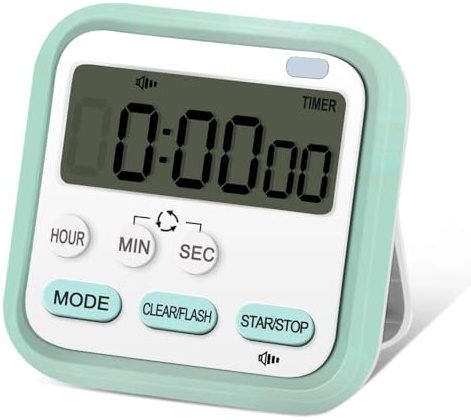 Küchentimer, digitaler visueller Timer, 24 Stunden, magnetische Uhr, Stoppuhr, Count-Up & Countdown-Timer mit großem LCD-Bildschirm, große Ziffern, lauter Alarm zum Kochen, Dusche, Badezimmer, Kinder