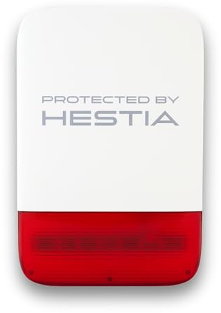 HESTIA Dual Power Solar Wireless Siren for SAFE-TECH Smart Home Security | 120dB Alarm with Flashing Strobe, Wireless Burglar Siren for HESTIA Security Systems, High-Visibility Alerts