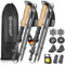 KESSER® Wanderstöcke Aluminium oder Carbon mit Korkgriff | Nordic Walking Stöcke für Damen & Herren faltbar oder Teleskop Trekkingstöcke zum Wandern, Trekking, Skitour & Bergsport inkl. Camping-Licht