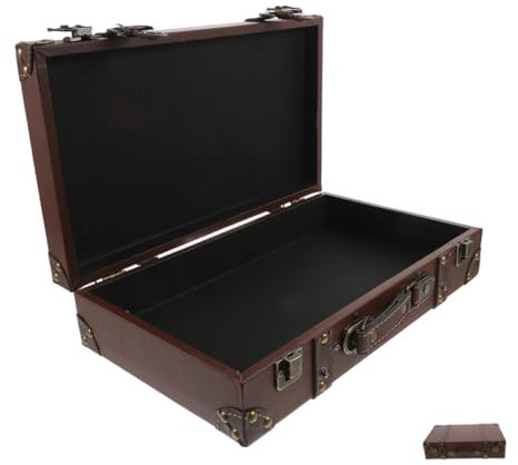 ULTECHNOVO Retro-koffer im Vintage-stil Dekorative Aufbewahrungsbox aus Antiker Reisekoffer für Sammler und Dekorationszwecke Geräumige Schatztruhe mit Nostalgischem Design