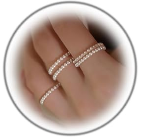Kprusoian Pearl Rings for Women,Vintage Adjustable Thin Pearls Ring Trendy Promise Stretch Beaded Stackable Rings Simple Cute Pearls Knuckle Finger Ring Pack Statement Wedding Prom Dress Jewerly