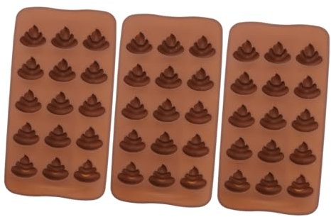 GLEAVI 3pièces Moules Silicone Forme De Caca Pour Bonbons Confiseries Lot De Moules à Friandises Réutilisables