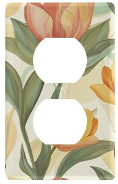 Tapas decorativas de flores vintage e interruptor de luz para interruptor de luz, tapa para interruptor de luz, tomas dúplex, 4.53 x 2.75 pulgadas