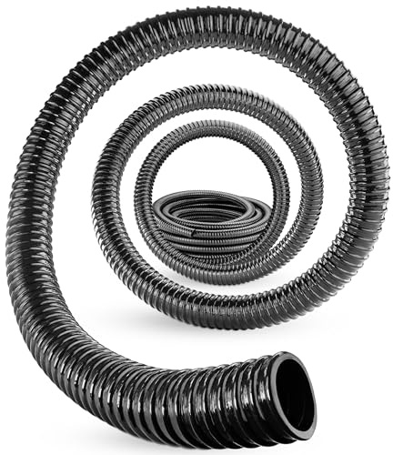 Poppstar PVC-dammslang 10m, innerdiameter 32mm, ytterdiameter 37mm (1 1/4 tum) pumpslang, spiralslang för dammar, filterslang, svart