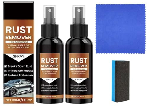 2 pcs Spray antirouille pour métal, Convertisseur De Rouille,Anti-Rayures pour Voitures,AntirouilleDissolvant de Rouille pour Métaux,Rust Remover Spray pour plusieurs surfaces