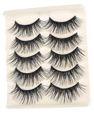 Anneome Ciglia Finte Nero 5 Paia in Fibra Morbida Lunghe e Facili da Rimuovere per Trucco da Palco e Quotidiano Donna Naturali e Riutilizzabili