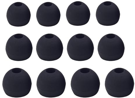 YCSHIPO Set di gommini in silicone per cuffie in-ear, 12 paia di punte di ricambio in tre misure (S/M/L) – nero