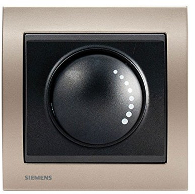 Va et Vient Variateur 500W Anthracite Delta Iris + Plaque Métal Champagne