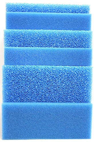 Wohnkult Filtermatte Filterschwamm blau alle Größen von 50 x 50 x 2 cm - 100 x 50 x 10 cm Grob und Fein (100 x 50 x 3 cm FEIN 30 PPI)