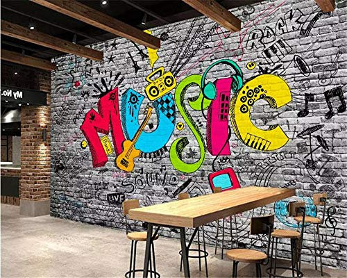 Papier Peint Panoramique 3D Tapisserie Intissé Murales poster geant photo Décoration Murale Effet Trompe Loeil 200x140cm Sticker KTV Bar Graffiti
