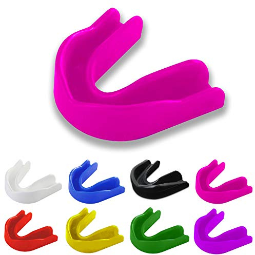 Athletics Gear - Protector bucal de silicona de alto grado rentable para niños, hombres y mujeres (rosa, jóvenes)