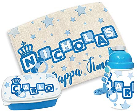 gadgeteventi Kit Pappa Bimbo per Scuola E Gite Personalizzato “DADINI” (Maschietto)