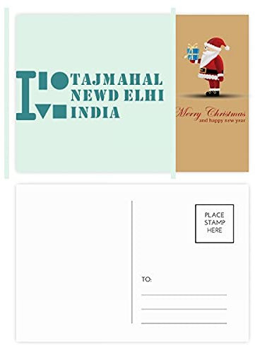Postkarten-Set mit Eiffelturm, Paris Frankreich, Weihnachtsmann, 20 Stück
