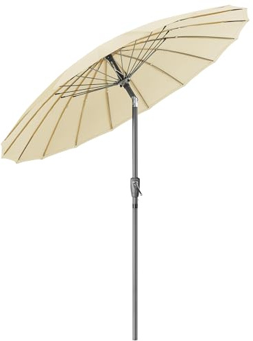 CHRISTOW Shanghai Tilting Parasol, 2m, Cream