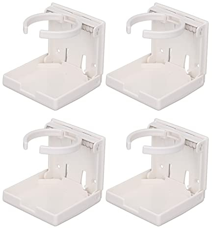 Portavasos Plegable, 4 Piezas Portavasos Ajustable Soporte de Pared Multifuncional Resistencia a los Arañazos Retráctil 60-100 Mm para Camiones, Automóviles, Barcos (Blanco)