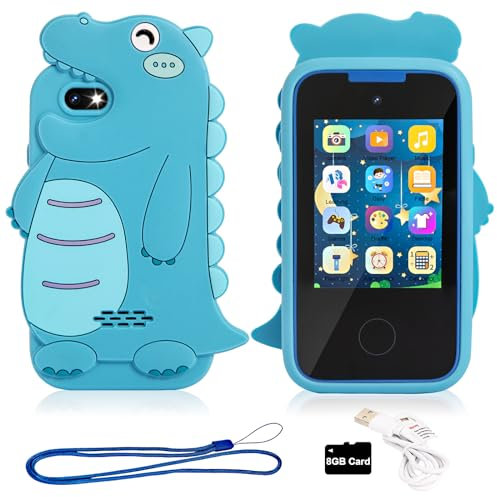 MUSUNFE Kids Toy Phone, Kids Camera Kids Phone Dinosaur Gifts Toy for Boys & Girls Age 3-12, Phone Touchscreen Learning Toy Christmas Birthday Toys Dinosaur toys Childrens toys