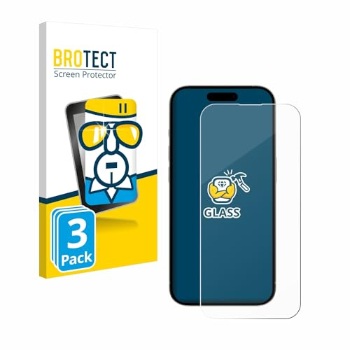 brotect Vetro Temperato per Apple iPhone 15 Pellicola Protettiva (3 Pezzi) - Durezza 9H, Anti-Graffio