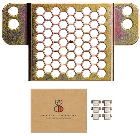 Beehive Picture Hangers | 26 Pcs Picture Hanging Hardware Kit | Fully Adjustable | for Wood Frames and Canvases on Drywall | 20 lb Capacity | Hangs 3 Frames