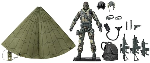 G.I. Joe Classified Series 60th Anniversary Action Pilot - Halo (High Altitude Low Opening) Jumper, 6 Inch Action Figure with Parachute & 18 Accessories