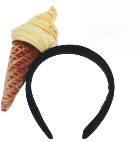 Healvian Eiscreme Haarreif Mit Eistüte – Weiches Stirnband Für Make-up Gesichtspflege Und Haarstyling – Lustiges Eis Dekoration Accessoire Für Damen Und Mädchen