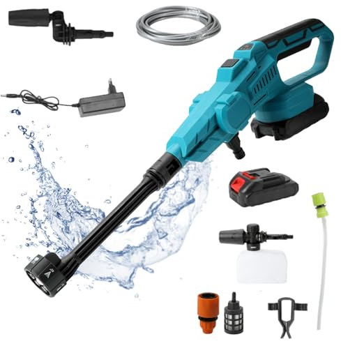 Nettoyeur haute pression sans balais, 21 V max 100 bar, nettoyeur haute pression portable, 30 000 mAh, convient pour voitures, terrasses, fenêtres, piscines (une batterie)