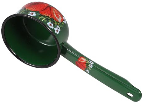 Garneck Cucchiaio Dacqua Smaltato A Forma Di Fragola Verde Multifunzionale Robusto Mestolo Dacqua Per Luso in Bagno A Casa