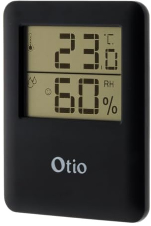 Thermomètre hygromètre digital intérieur - Noir - Otio